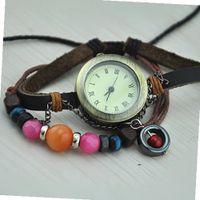 MagicPiece Handmade Vintage Style Leather For  with Colorful Beads