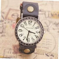 umagicpieceswatches MagicPiece Handmade Vintage Style Leather For  Big Dial Cow Leather of Vintage Style in 5 Colors: Dark Brown 