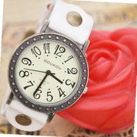 umagicpieceswatches MagicPiece Handmade Vintage Style Leather For  Big Dial Cow Leather of Vintage Style in 5 Colors: White 