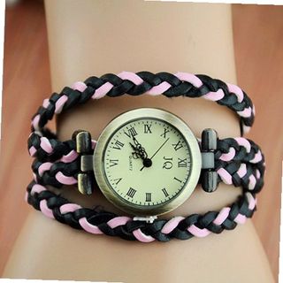 umagicpieceswatches MagicPiece Handmade Vintage Style Leather For  Double Color Braided Leather Belt in 3 Colors: Pink 