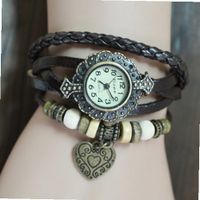 umagicpieceswatches MagicPiece Handmade Vintage Style Leather For  Heart Pendant and Wooden Beads in 5 Colors: Black 