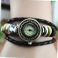 umagicpieceswatches MagicPiece Handmade Vintage Style Leather For  Leather Belt with Glasses Bead in 3 Colors: Black 