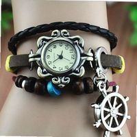 umagicpieceswatches MagicPiece Handmade Vintage Style Leather For  with Helm Pendant 