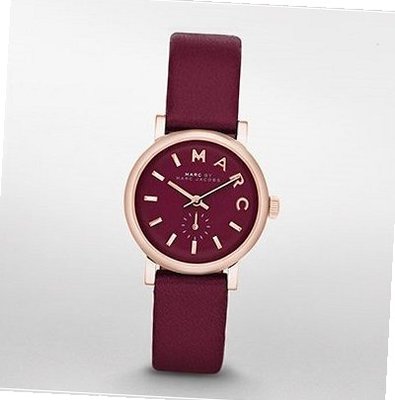 Marc By Marc Jacobs Baker Mini Rose Tone Maroon Leather MBM1271
