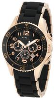 Marc Jacobs Pelly Chronograph Black Dial Rose Gold-tone Steel Ladies MBM2553