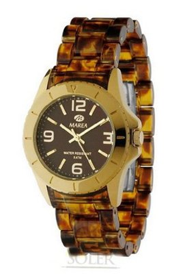 Marea B 32053 12 Lady Metal Plastic Tortoise Gold