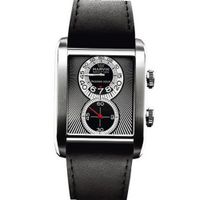 Exotic Marvin Rectangular Passing Hour Black Dial Swiss Made Black Leather
