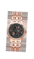 Ladies Marvin Rose Gold Off-centered Black Dial Stainless Steel Swiss Made