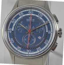 Marvin Chronograph ETA G15 Blue Dial Swiss Made Stainless Steel