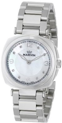 Marvin M022.12.77.12 Cushion Analog Display Swiss Quartz Silver