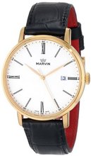 Marvin M025.53.22.74 Origin White Dial Rose Gold Plated Black Crocodile Print Strap