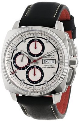 Marvin M118.15.31.64 Malton 160 Cushion Automatic Chronograph Day and Date White Dial and 46-Hour Power Reserve