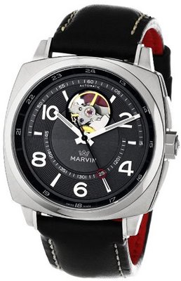 Marvin M119.13.48.84 Malton 160 Cushion Automatic Open Heart Grey Dial and 38-Hour Power Reserve