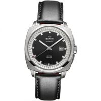 Marvin M120134164 Stainless Steel Case Black Leather Anti-Reflective Sapphire