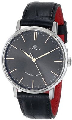 Marvin M125.13.41.74 Origin Black Dial Rose Gold Accents Black Crocodile Print Strap