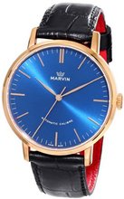 Marvin M125.53.51.74 Origin Blue Dial Rose Gold Accents Black Crocodile Print Strap