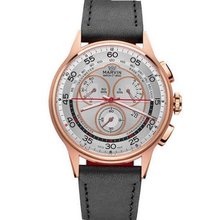 Marvin Rose Gold Retrograde Chronograph ETA G15 Swiss Made Black Leather
