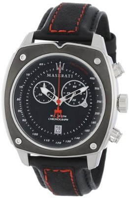 Maserati R8871606001 Velocita Black Leather Band
