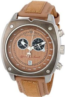 Maserati R8871606003 Velocita Brown Leather Band