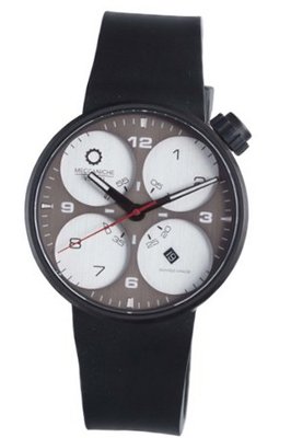 Meccaniche Veloci W121K189373017 Quattro Valvole Automatic Black PVD Titanium Beige Dial Rubber