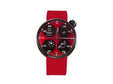 Meccaniche Veloci W122K142379017 Quattro Valvole Automatic Black PVD Titanium Red Dial Rubber Day-Date