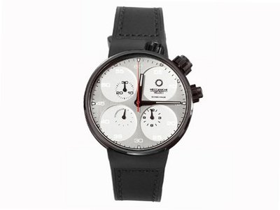 Meccaniche Veloci W123K085451017 Quattro Valvole Automatic Black PVD Titanium Silver Dial Rubber Chronograph