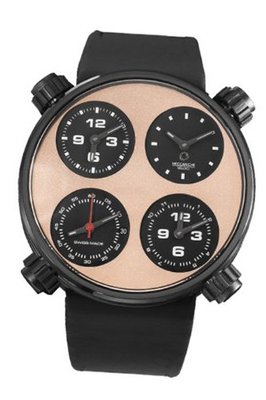 Meccaniche Veloci W124K041371017 Automatic Titanium Rose Gold Tone and Black Dial Dual-Time