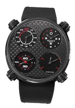 Meccaniche Veloci W124K114371017 Automatic Titanium Carbon-Fiber Black Dial Dual-Time