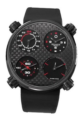 Meccaniche Veloci W124K114371017 Automatic Titanium Carbon-Fiber Black Dial Dual-Time