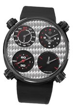 Meccaniche Veloci W124K123371017 Automatic Titanium Carbon-Fiber Silver and Black Dial Dual-Time