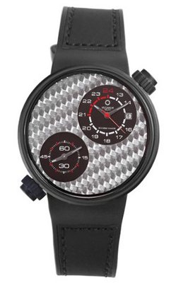 Meccaniche Veloci W125K250463017 Quattro Valvole Automatic Black PVD Titanium Titan Fiber Dial Rubber Dual-Time