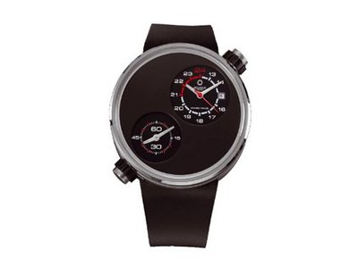 Meccaniche Veloci W125N203439016 Quattro Valvole Automatic Titanium Black Dial Rubber Dual-Time