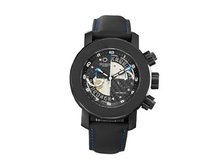 Meccaniche Veloci W307RR_295 Automatic Chronograph Black PVD Carbon-Fiber and Skeletal Dial Date