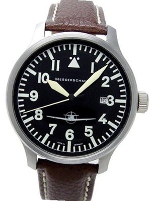 Messerschmitt Fliegeruhr with Aviator Leather Strap ME108-42B