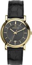Michel Herbelin Quartz with Black Dial Analogue Display and Black Leather Strap 12243/P14