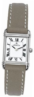 Michel Herbelin Quartz with White Dial Analogue Display and Beige Leather Strap 17478/01TA