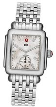 MICHELE Deco 16 Stainless Steel White Diamond Dial Bracelet