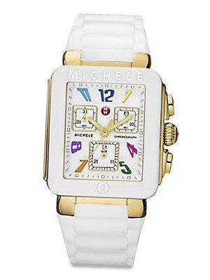 MICHELE MWW06L000025 Park Jelly Bean Analog Display Swiss Quartz White
