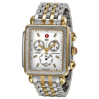 MICHELE MWW06Z000013 Deco XL Analog Display Swiss Quartz Gold