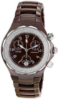 Michele MWW12A000011 Tahitian Diamond Ceramic Chocolate Chronograph