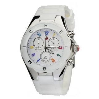 Michele MWW12F000013 Tahitian Jellybean Steel Case Large White Carousel