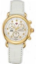 Michele Signature CSX-36 Mother of Pearl Dial Gold-tone White Leather Ladies MWW03M000202