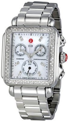 Michele Signature Deco Diamond, Diamond Dial 3-Link Bracelet Mww06p000110