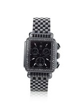 Michele Woman's MWW06A000679 Deco Noir Diamond Stainless Steel Black IP Bracelet