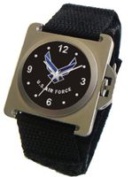 "U.S. Air Force" Emblem Satin Finish 316L Stainless Steel Case with a Black Velcro Strap