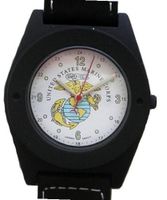 'U.S. Marines" Black Metal Sport With Compass On Strap by Military Time