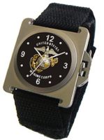 "U.S. Marines" Emblem Satin Finish 316L Stainless Steel Case with a Black Velcro Strap