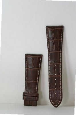 Millage brown genuine leather strap for Greenwich collection 26 mm with deployment buckle