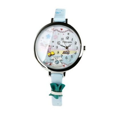 Mini Handmade Polymer Clay Cartoon Wrist with Canvas Wristband, Phone Pattern, Pale Blue