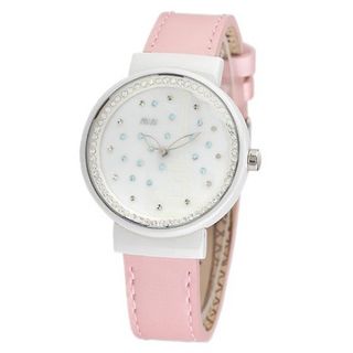 MINI new ceramic / Korean white ceramic / import leather strap Pink